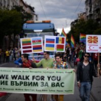 Sofia, Bulgaria: People take part in the annual Gay Pride parade in central Sofia on September 21.